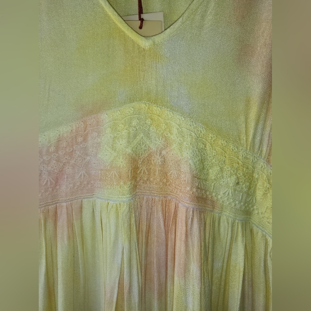 Raga Sunsets By The Beach Boho tie dye maxi dress in yellow Size S New‎ - Picture 8 of 8